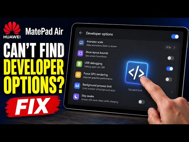Can’t Find Developer Options on Huawei MatePad Air? Fix