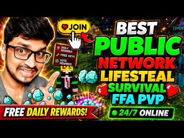 Best Public Lifesteal + PVP SMP Minecraft | 26.1 Best Public Server Cracked 24/7 Online❤️