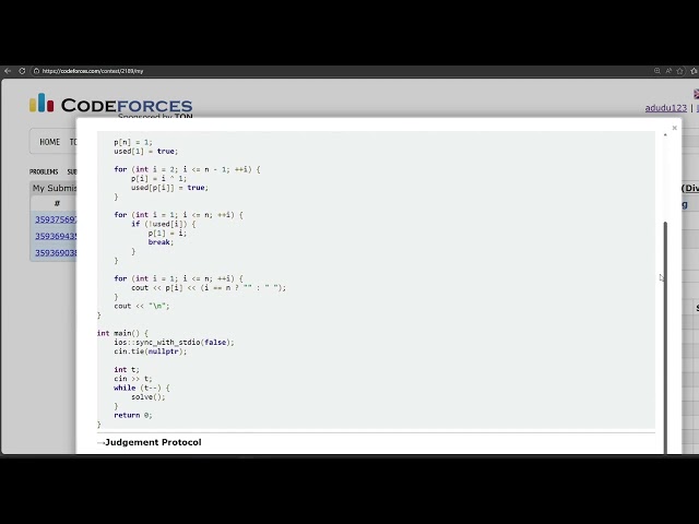 Codeforces Round 1075 (Div. 2) Problem C1 Solution