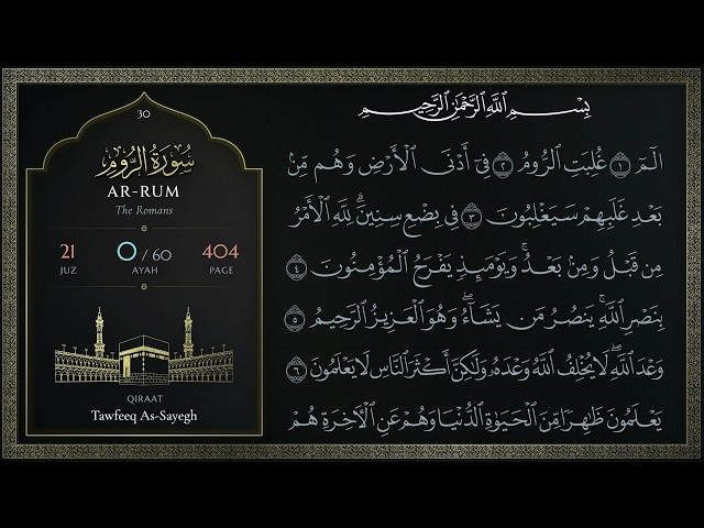 Surah Ar-Rum — الروم — Tawfeeq As-Sayegh — Quran Recitation 030