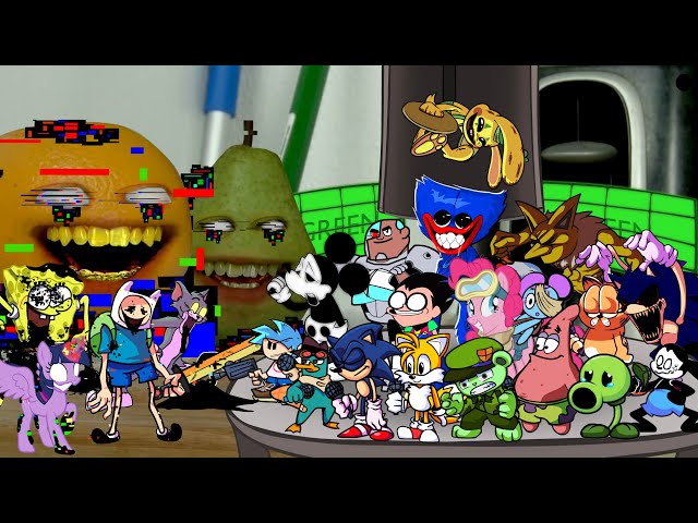 FNF Sliced  - But Everyone Sings It 🎤 (Different Characters Sing It)VS Corrupted Annoying Orange
