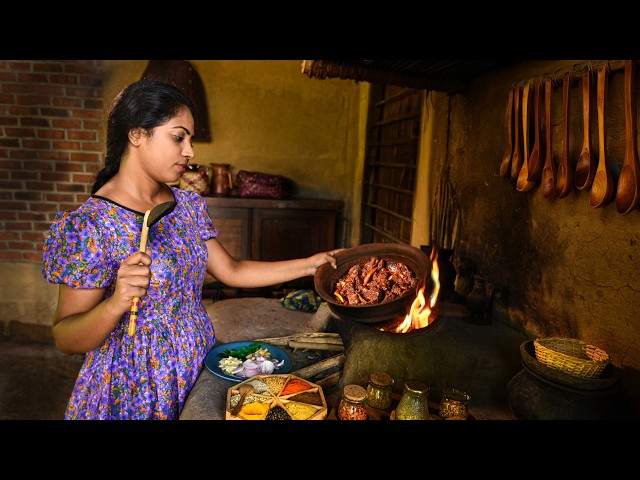 From Garden to Lunch Table ASMR | Fiery Mutton Curry, Creamy Taro & Devilled Stems | Traditional Me