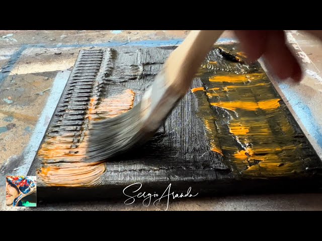 HOW TO PAINT AN ABSTRACT EASY WAY / LEARN ACRYLIC PAINT / ABSTRACT INDUSTRIAL TEXTURED ART DEMO DIY