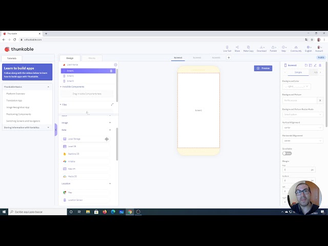 Creación de Interfaces Básicas de Usuario (Parte 1) | Tutorial Thunkable X