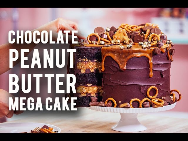 ¡Cómo hacer un MEGA PASTEL DE CHOCOLATE Y MANTEQUILLA DE CACAHUETE! ¡Chocolate intenso, caramelo ...