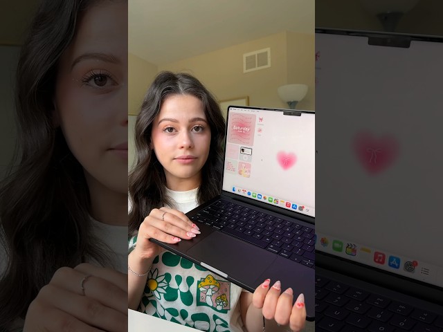 HOW I MAKE MY MACBOOK AESTHETIC🎀💗💻  #youtubeshorts #macbook #shorts