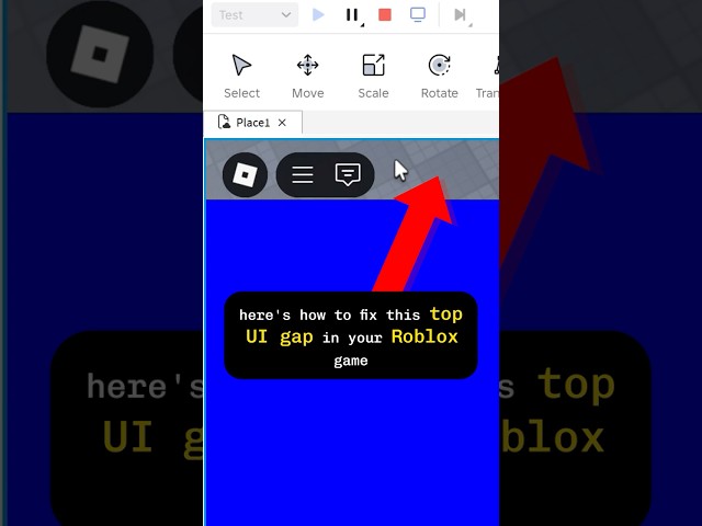 fix the top UI GAP in your roblox game (10-second tutorial!)   #roblox #scripting #ui