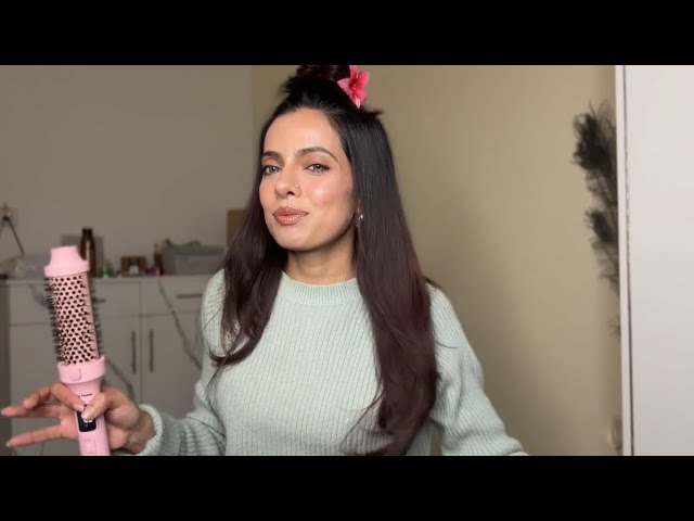 hair curling blow brush trial 