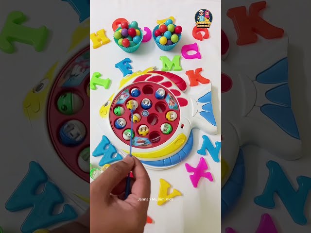 Kids Indoor Fishing Game 🎣 | Learn Colors & Alphabet | Fun Learning Activity #shorts