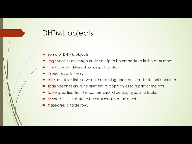 Dynamic HTML (DHTML)