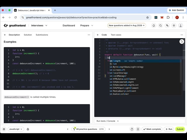 Solving Debounce Problems | Great Frontend | JavaScript 