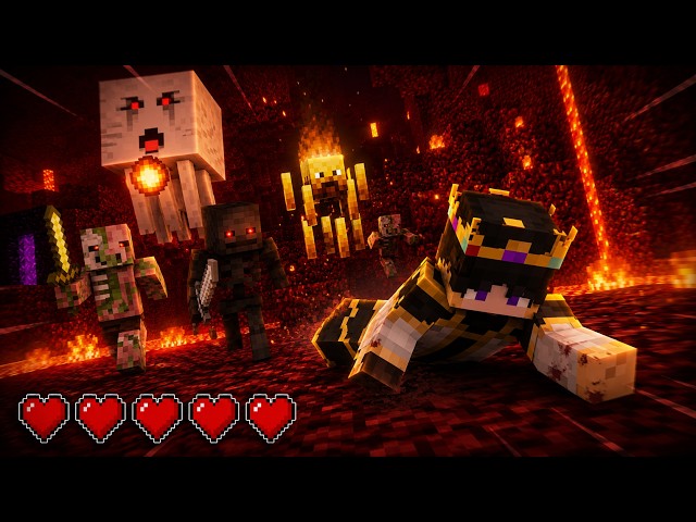 I'm Trapped in the Nether with Only 5 Hearts... 😱