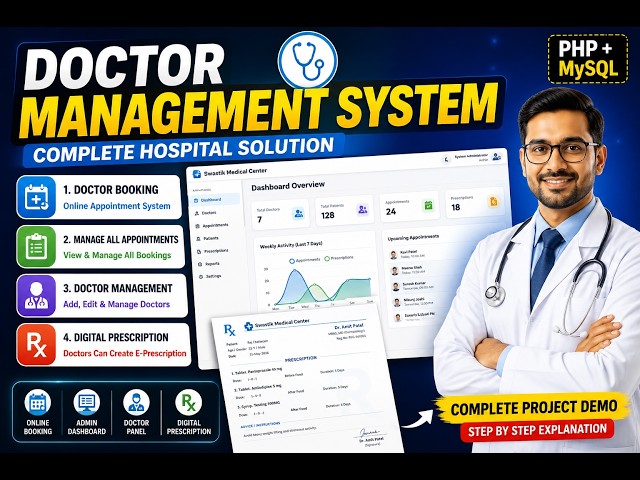 Doctor Appointment Booking System PHP MySQL | Digital Prescription | Admin Panel | Source Code 2026