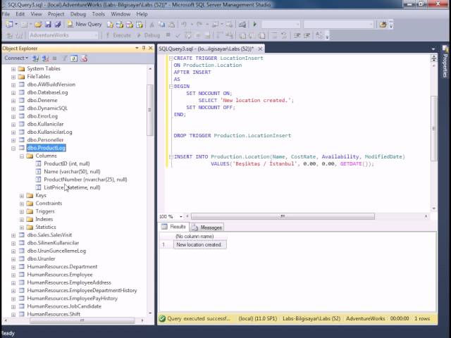 SQL Server - Triggers - 1