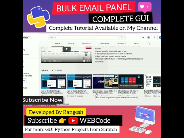 🎯Subscribe @webcode867  For More Python Project | Send Bulk Emails 📧 in One Click 🔥🔥