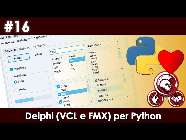 16. Delphi (VCL e FMX) per Python