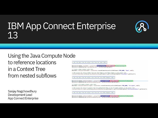 Using the Java Compute Node to reference locations in a Context Tree from nested subflows