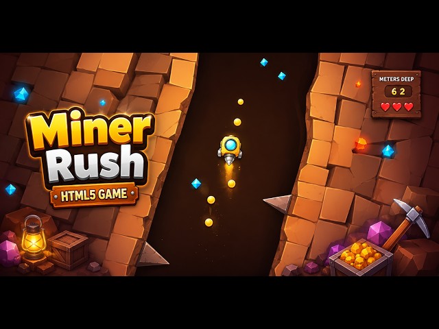 Miner Rush – HTML5 Endless Mining Game | Addictive Browser & Mobile Game for CodeCanyon