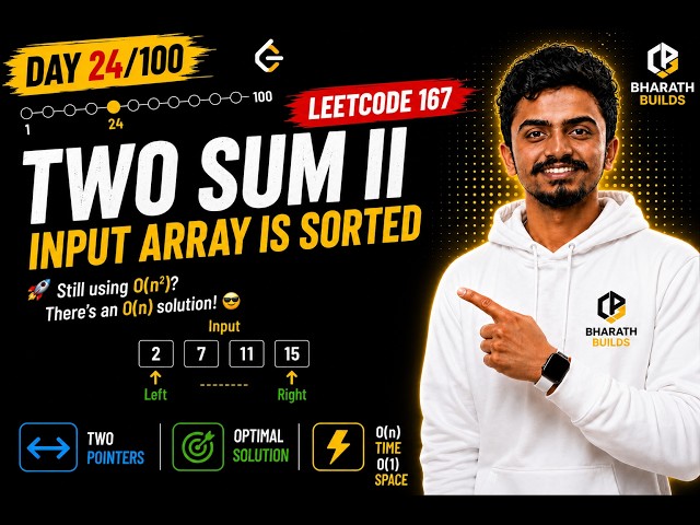 🚀 LeetCode 167: Two Sum II – Input Array Is Sorted | Two Pointer Approach | Python | DSA Day 24 🔥