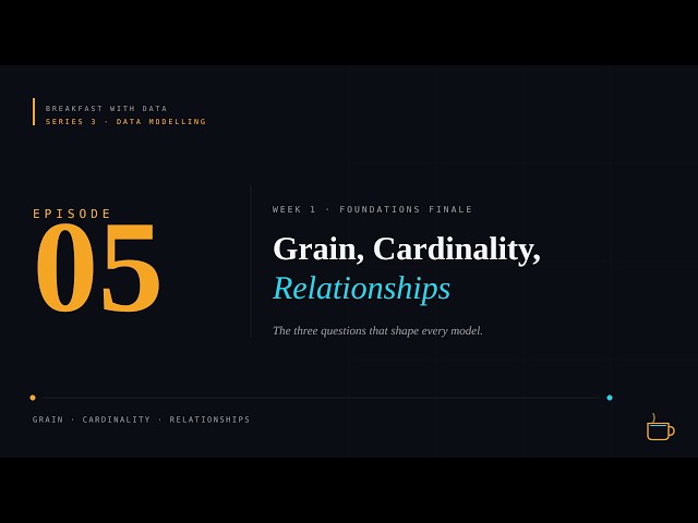 Data Modelling #5: Grain, Cardinality, and Relationships