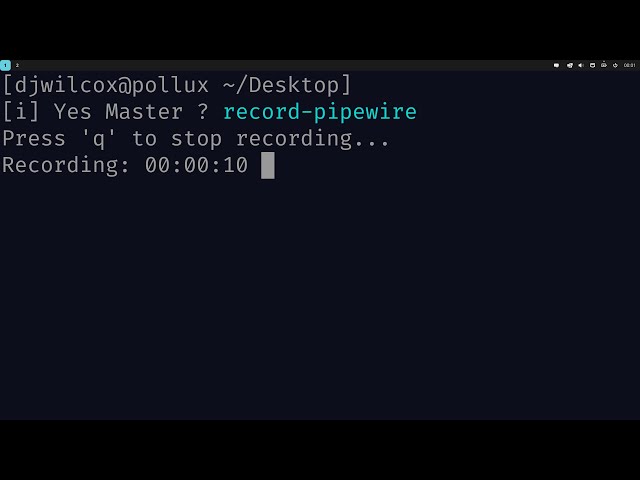 record-pipewire record linux system audio with pipewire - rust version