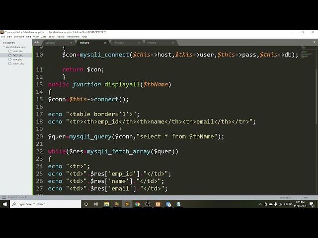 Fetch data Using OOPS in php