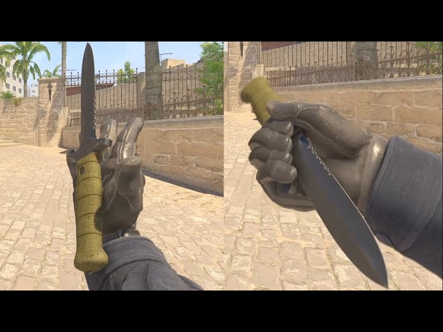 Default knife with cs2 knives animations looks good