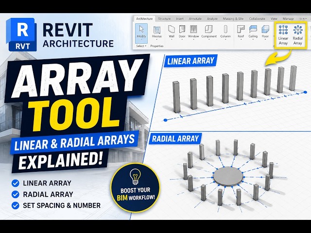 Master the Array Tool in Revit Architecture | Linear & Radial Arrays Explained