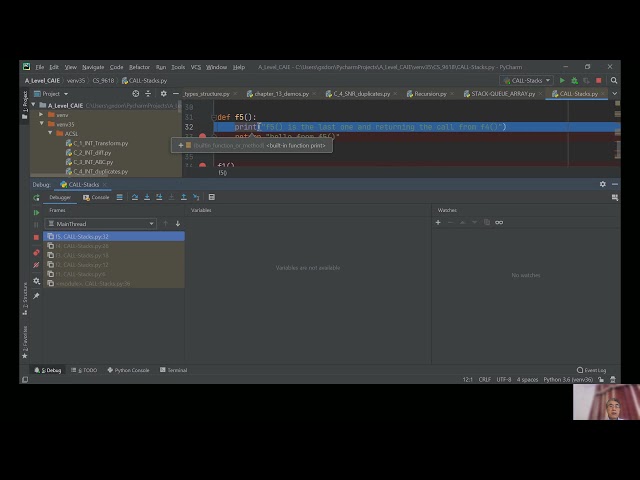 Function calls and the call stack