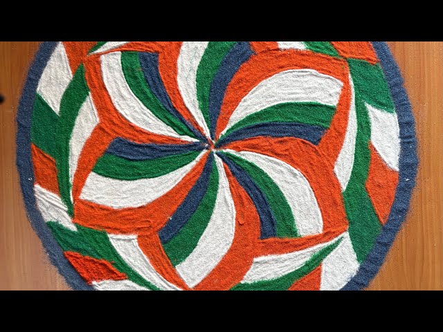 Republic Day Rangoli Design || Tricolour Rangoli Art 🎨✨||Step by step