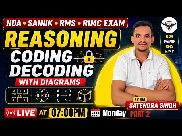 CODING DECODING 🔥 Top Questions with Diagrams | NDA • Sainik • RMS • RIMC Reasoning | LIVE 8 PM
