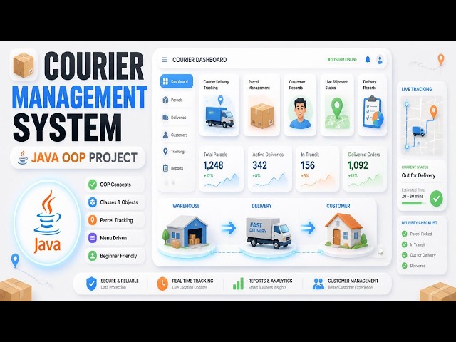 📦🚚 Courier Management System Using Java | OOP-Based Java Project for Beginners & Students | Java