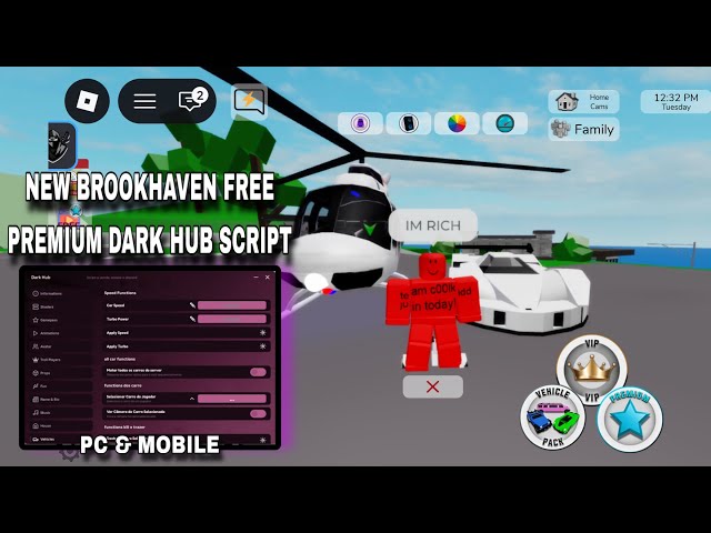 NEW Brookhaven Free And Unlock Premium Script | Dark Hub Fluxus,Hydrogen,Delta,Arceus X Mobile 