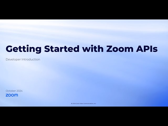 Developer Workshop - Exploring Zoom APIs: A Developer's Guide to Integration and Enablement