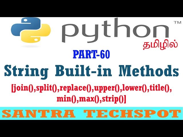 #60 | Python Beginners Tutorial | Built-in Strings Method in Python Tamil - III