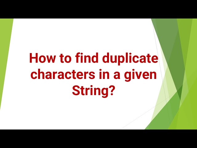 how to find duplicate characters in a given String in java #java #programming #youtubevideo