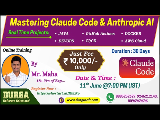 Mastering Claude Code & Anthropic AI Online Training @ DURGASOFT