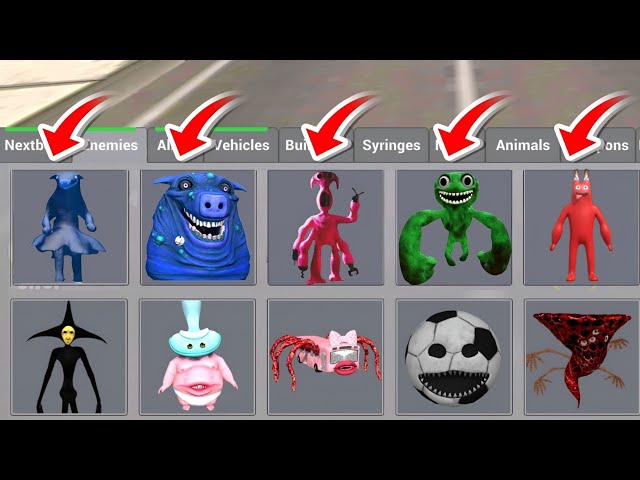 Nextbots in playground mod updated new secret monster nanny garten of banban 😱 chasing nextbots 🔥
