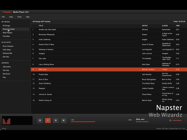 Web Wizardz  - Napster (HTML, CSS, Javascript)