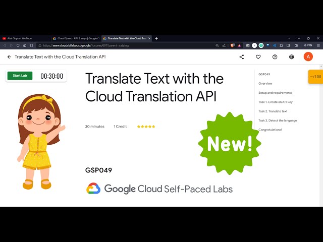 Translate Text with the Cloud Translation API | GSP049 | #qwiklabs