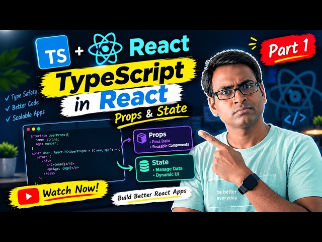 🔥 TypeScript with React — Props & State Explained! | Part 1 🤯