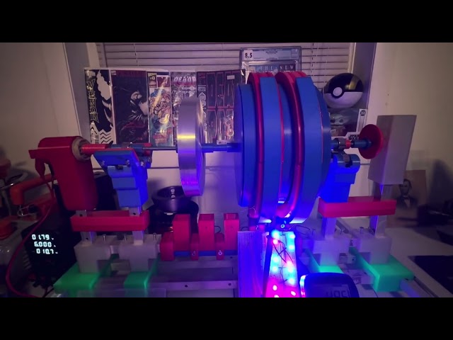 Frictionless Alternator 50 volts output from ~10 volts input with steady smooth flow. 