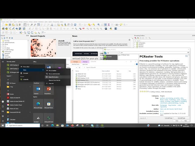 Troubleshooting PCRaster installation for QGIS with the OSGeo4W installer