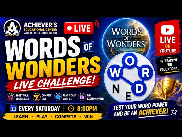  WORDS OF WONDER LIVE 🧠🔥 | Can Achiever’s Viewers Beat My Score? | All Work & No Play Makes Jack a..