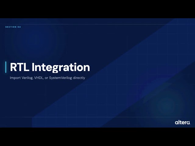 Simplify FPGA System Integration with Altera® Visual Designer Studio (VDS)