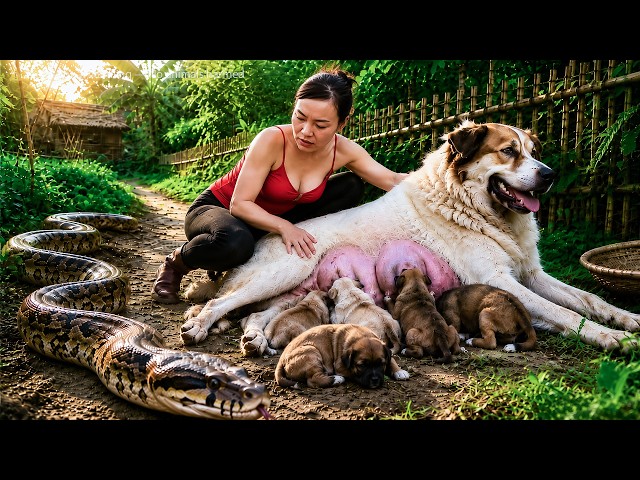 72 Hours of Terror: Giant Python Threatens Her Puppies — Girl Risks Everything to Save Them!