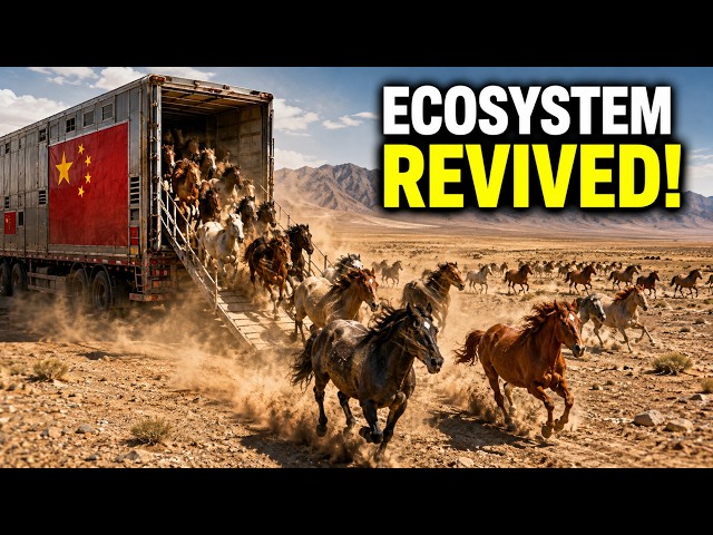 China Put Wild Horses Into a Desert — They Still Get Fed by Truck..