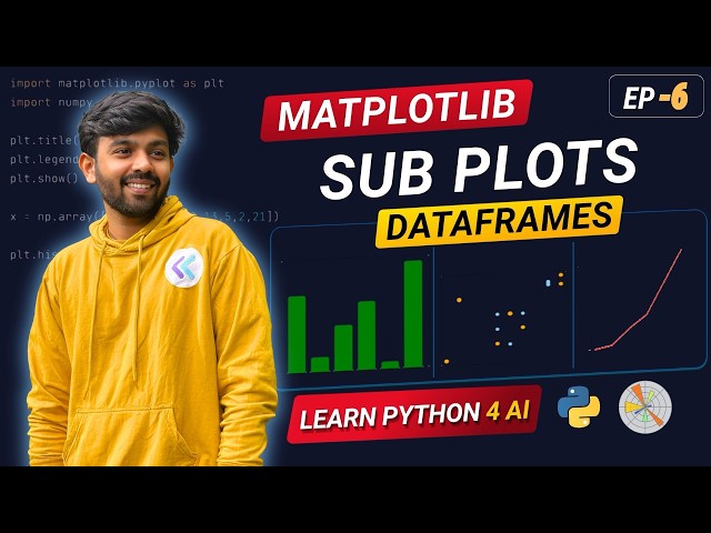Subplots & DataFrames in Matplotlib | Ep-6 Matplotlib | Python for AI DS | code io - Tamil