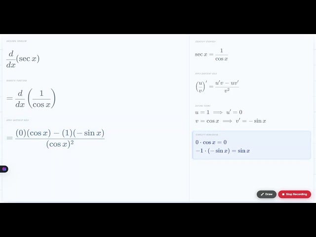 Class 12 Maths CH-2 EX-1 Q-1(a) | Derivative of sec x