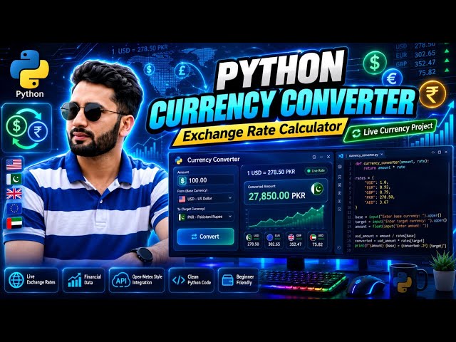 Python Currency Converter — Build It in 5 Lines! Within 2 Minutes 💱" | Shahzaib Malik 